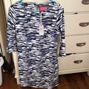 Long sleeve blue midi dress